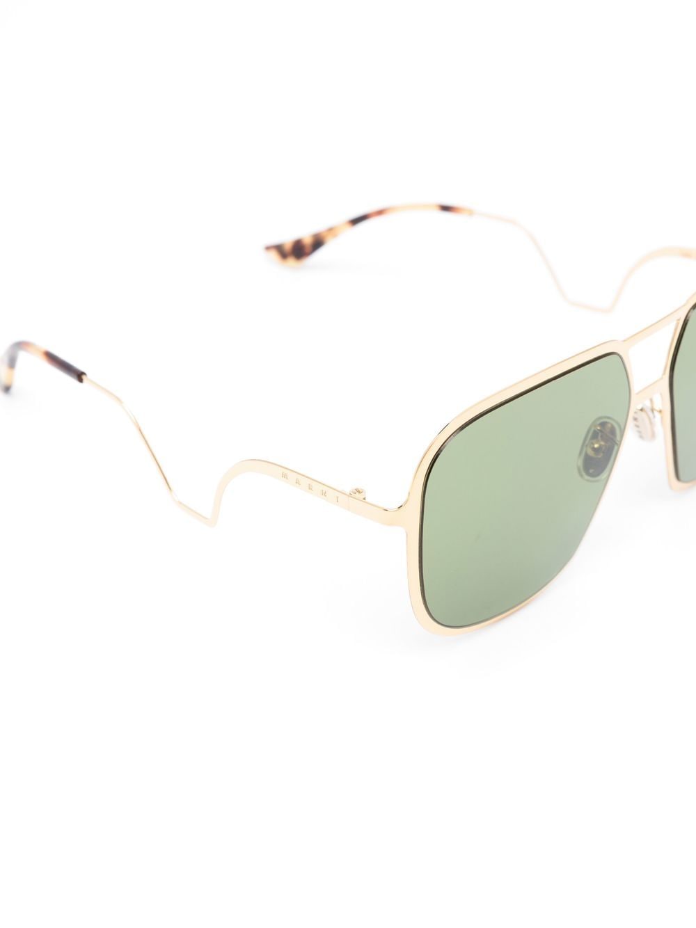 Shop Marni Eyewear Tinted-lenses Pilot-frame Sunglasses In Gold