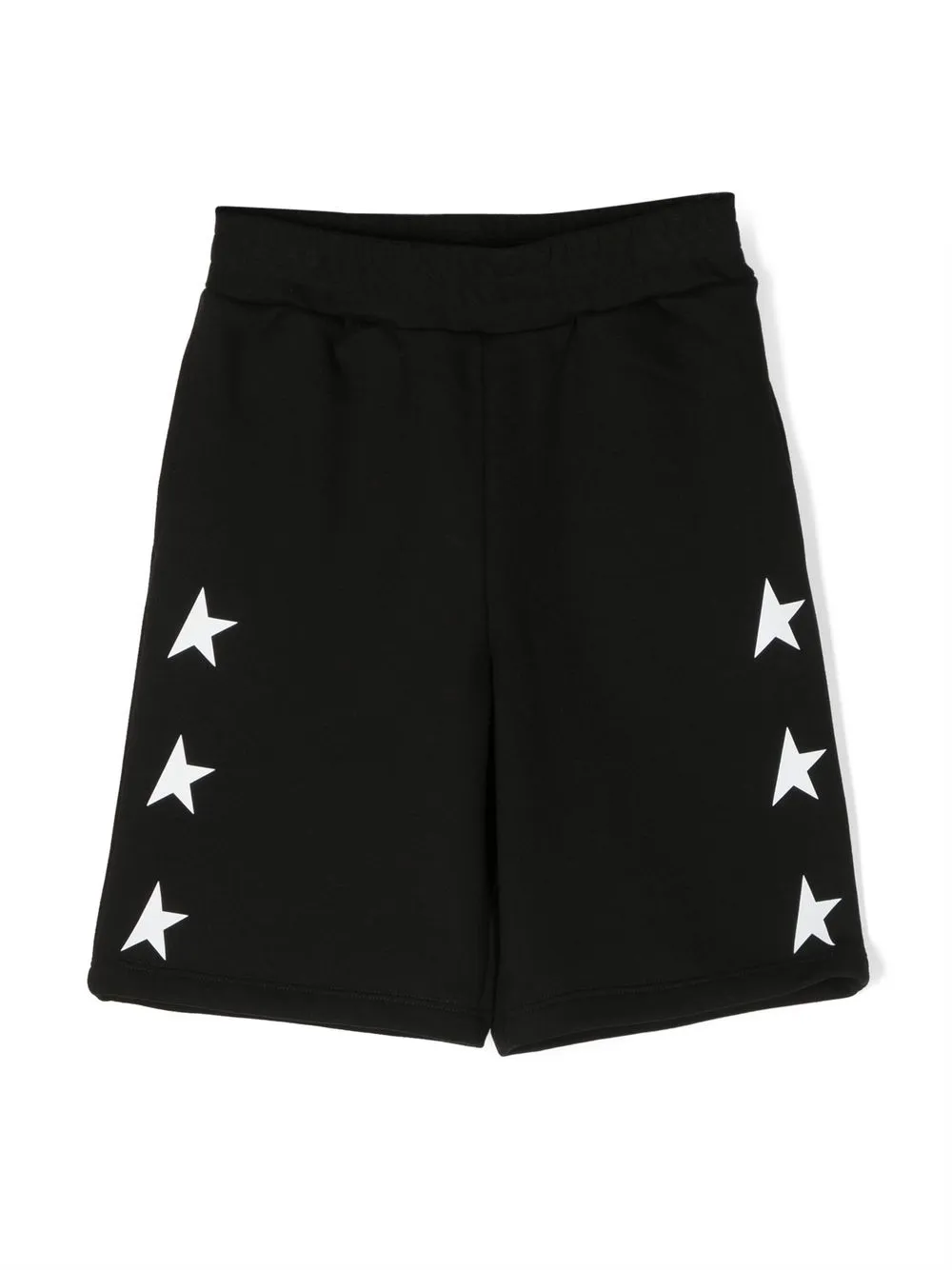 Golden Goose Kids' Boy's Star-printed Wide Leg Shorts In Black/white