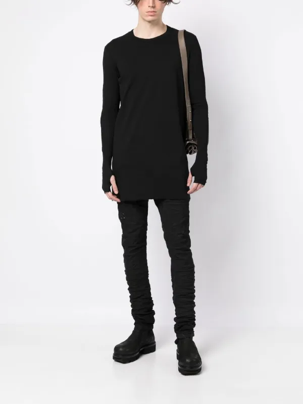 Boris Bidjan Saberi コットン ロングスリーブトップ | ブラック