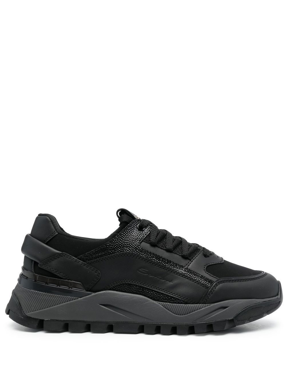 

Santoni panelled low-top sneakers - Black