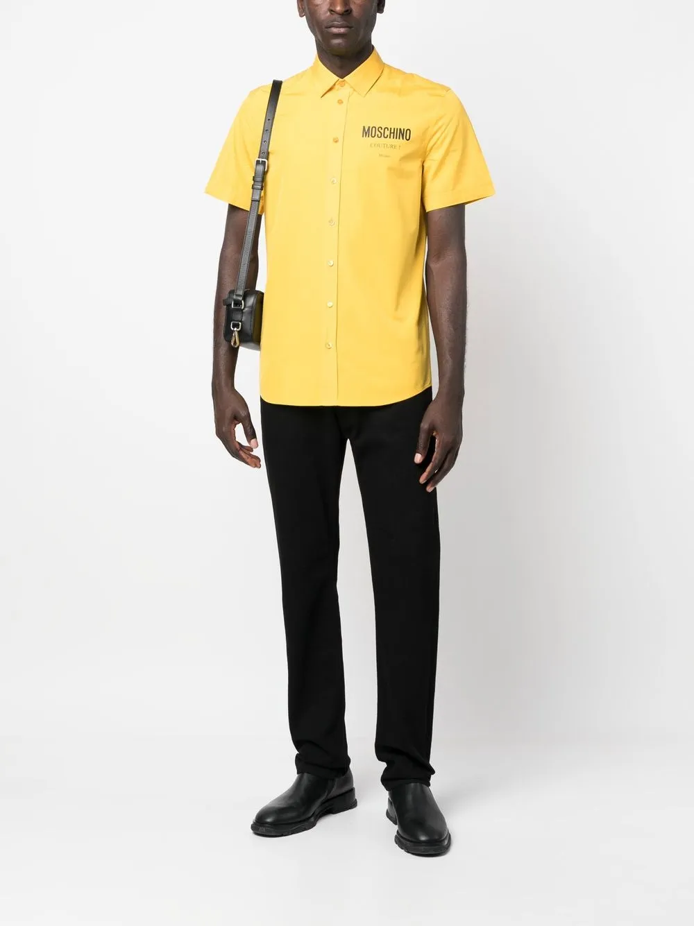 Moschino T-shirt met logoprint - Geel