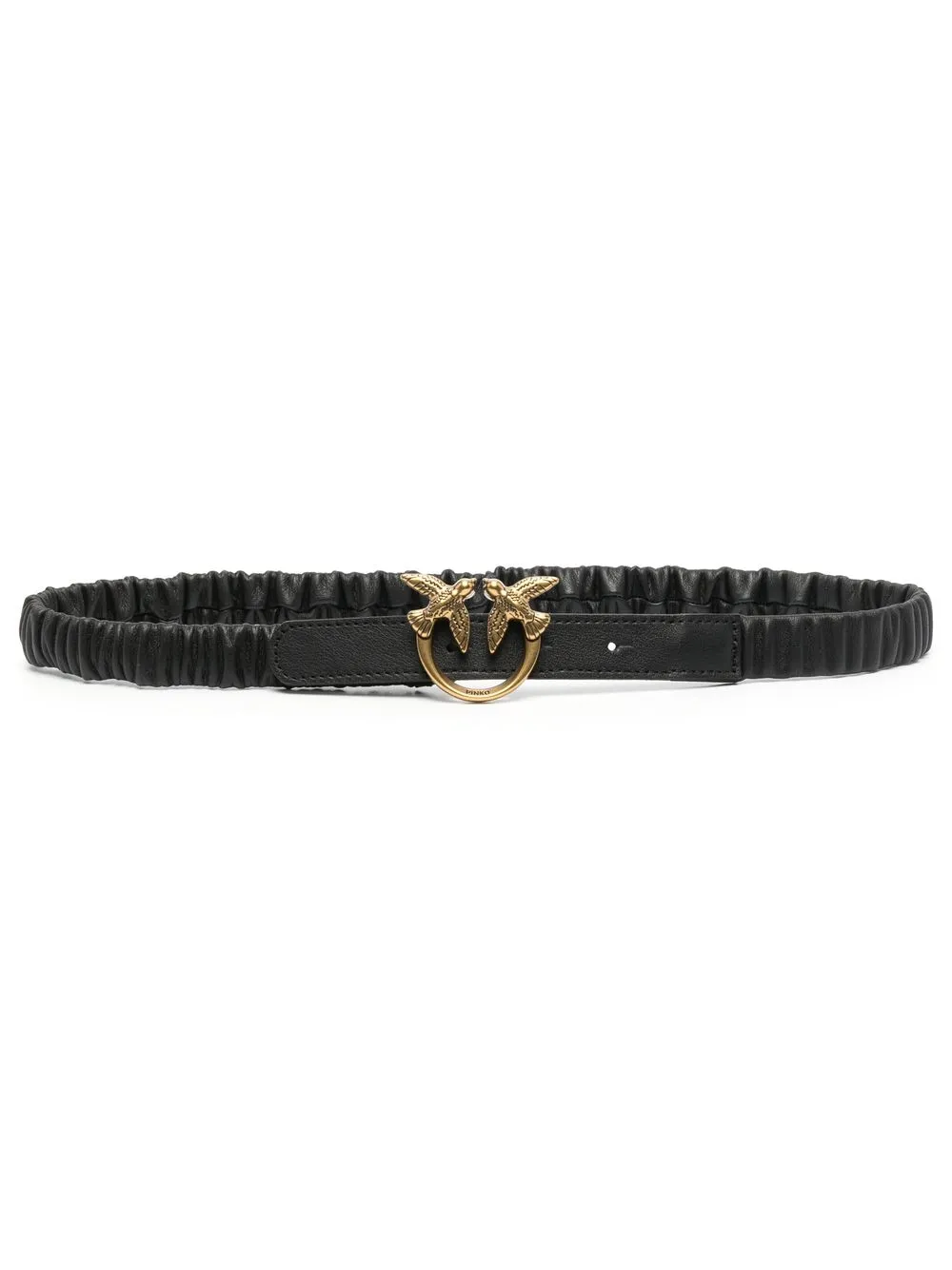 

PINKO logo-plaque sheepskin belt - Black