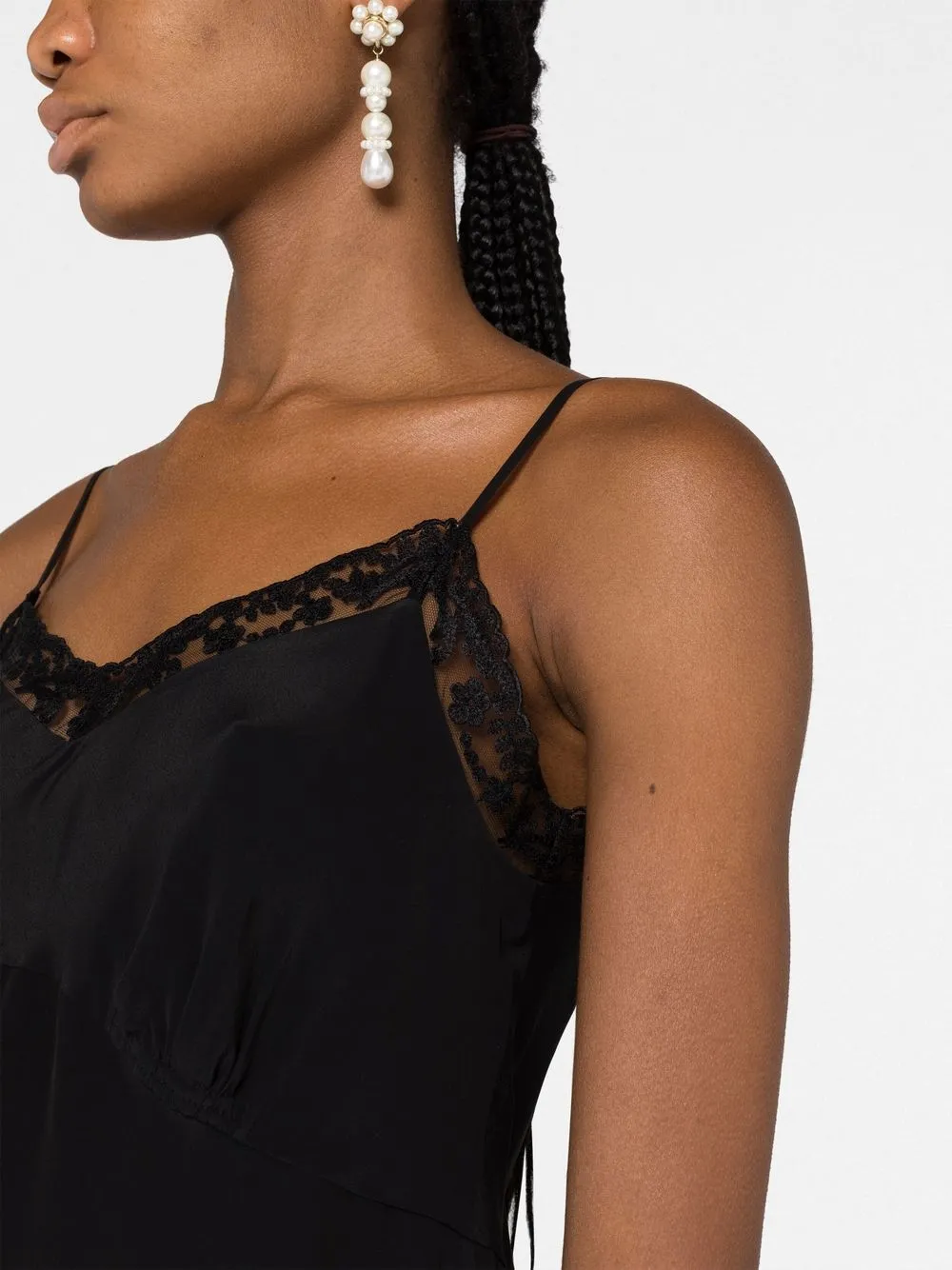  Simone Rocha Sleeveless Lace-hem Dress - Black 