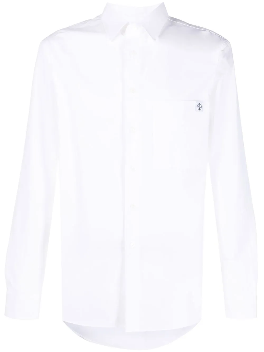 

Corneliani logo-patch cotton shirt - White