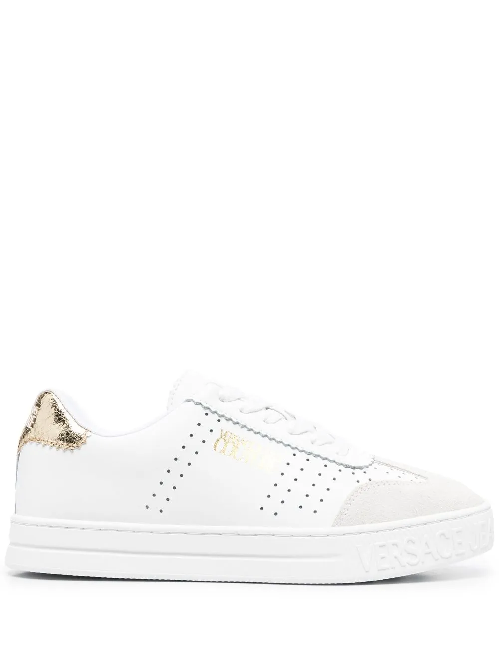 

Versace Jeans Couture tenis bajos con logo estampado - Blanco