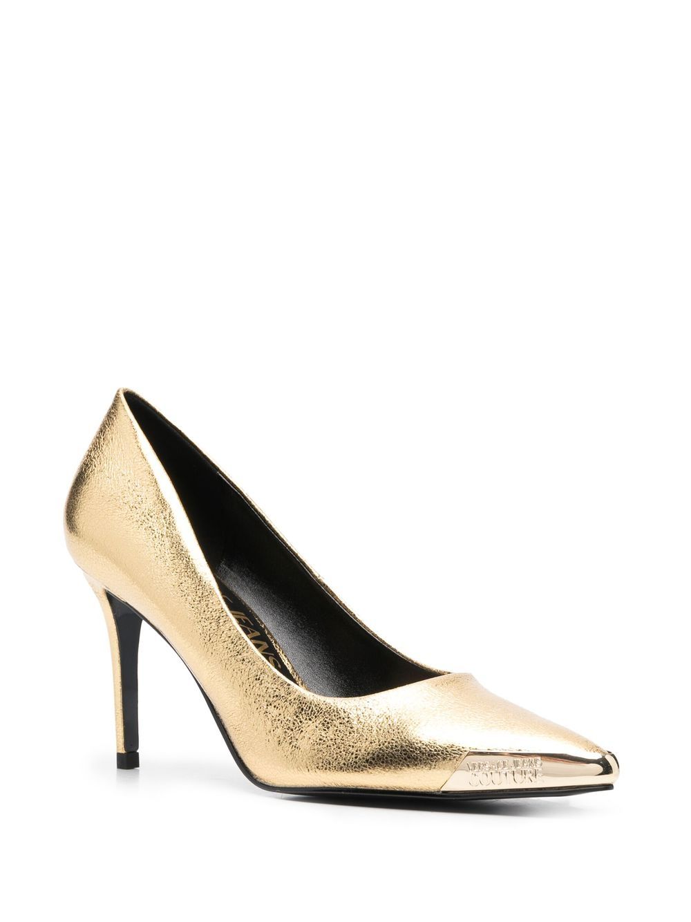 Versace Jeans Couture Metallic toe-cap 85mm Pumps - Farfetch