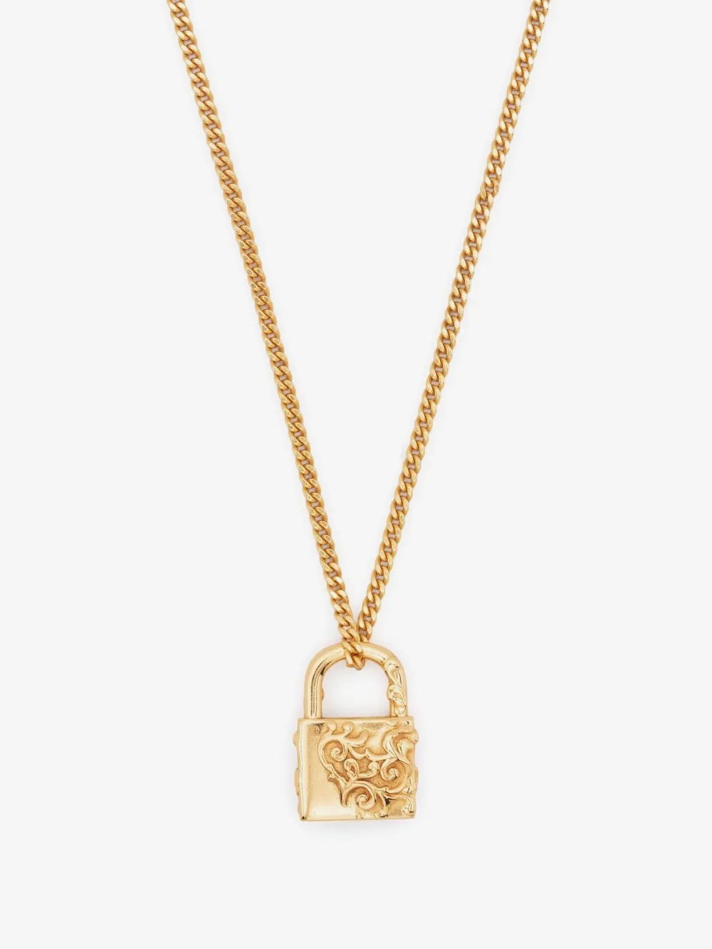Arabesque padlock pendant necklace