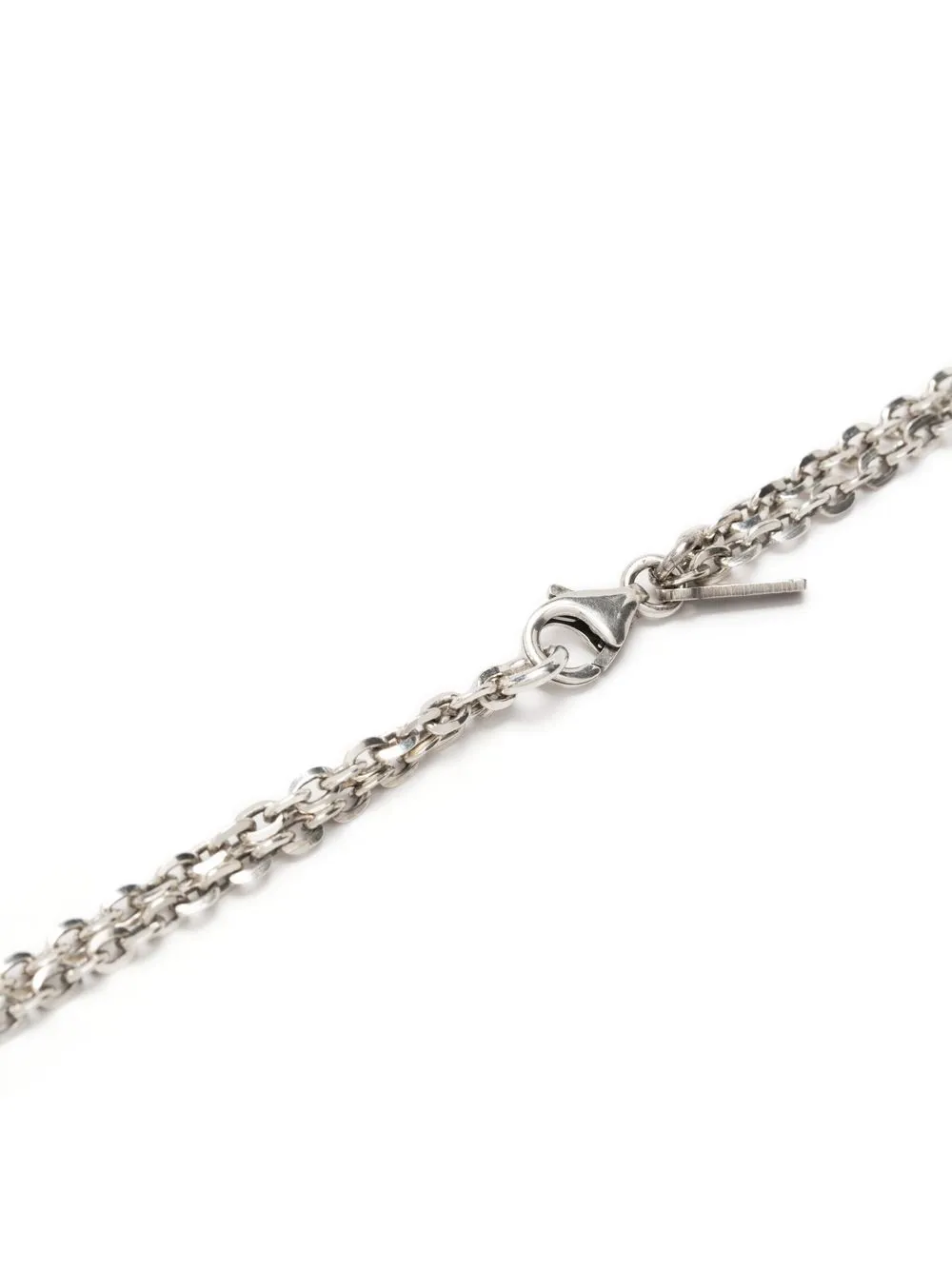 Shop Emanuele Bicocchi Crosses Double Chain Necklace In Silver