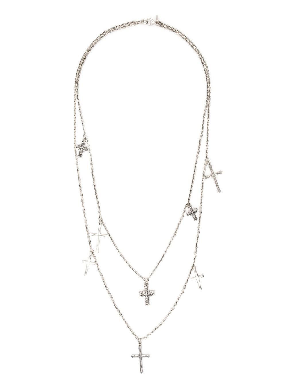 Image 1 of Emanuele Bicocchi Crosses double chain necklace