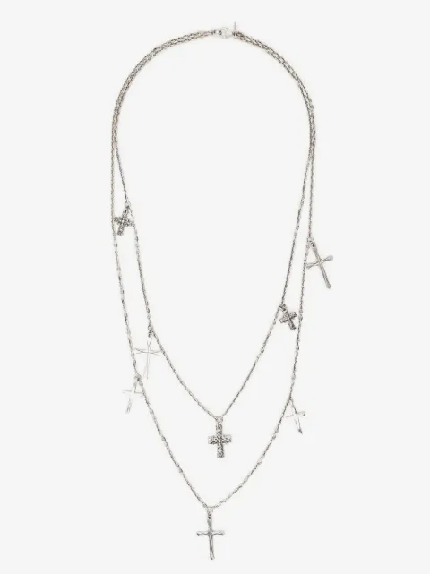 Emanuele Bicocchi Crosses double chain necklace