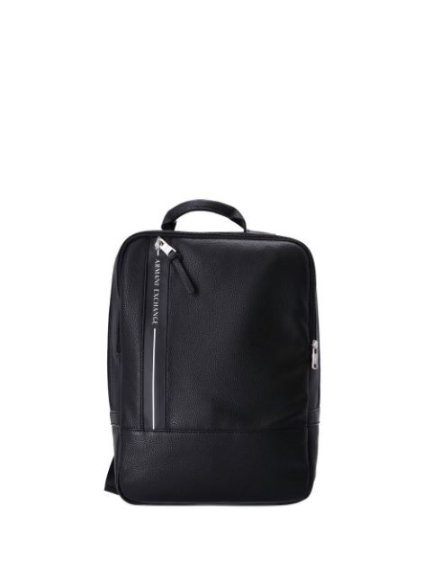 Armani Exchange logo-print grained-texture backpack 