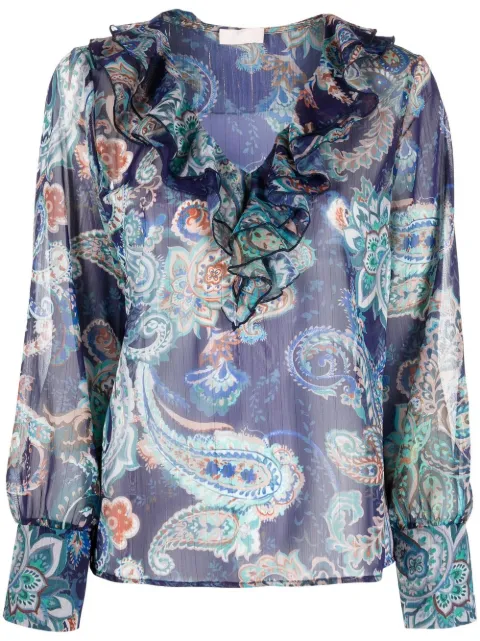 LIU JO sheer paisley top