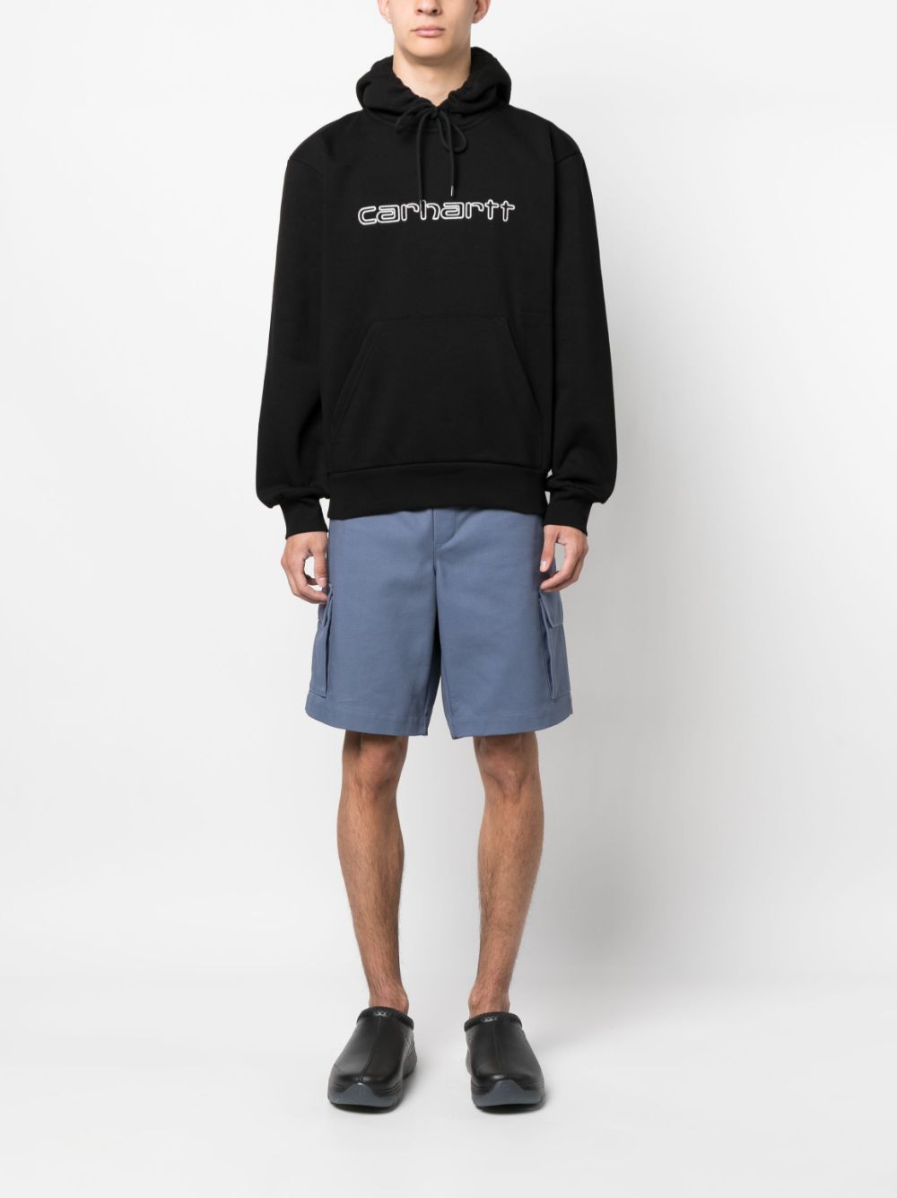 Carhartt WIP logo-embroidered drawstring hoodie - Zwart