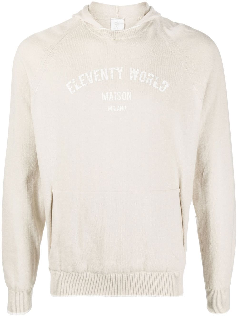 Eleventy logo print Cotton Sweatshirt Farfetch