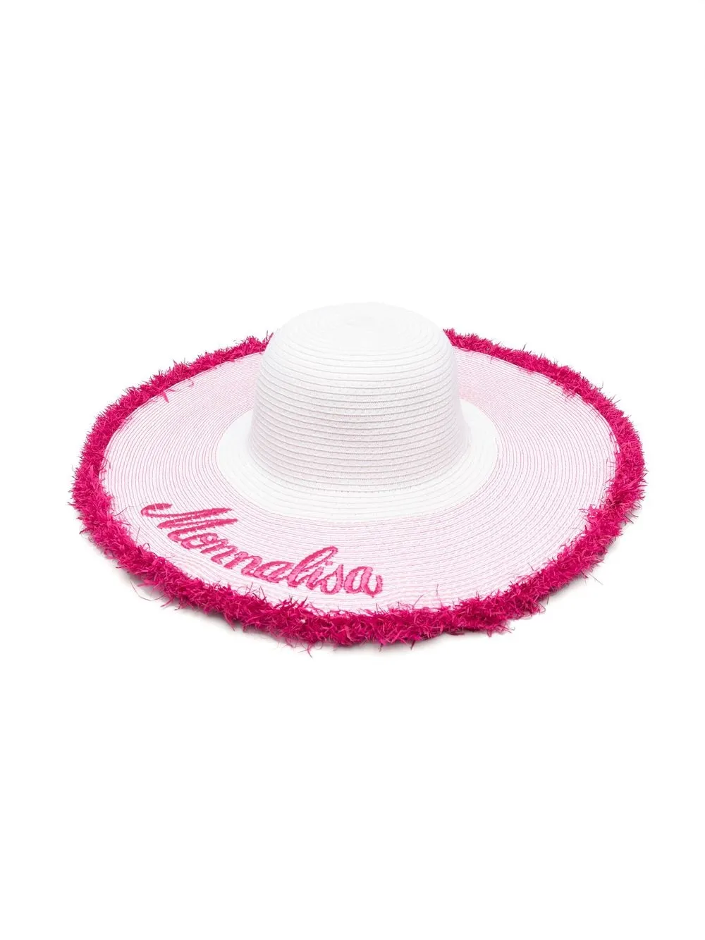 Monnalisa Kids' Embroidered Logo Sun Hat In White