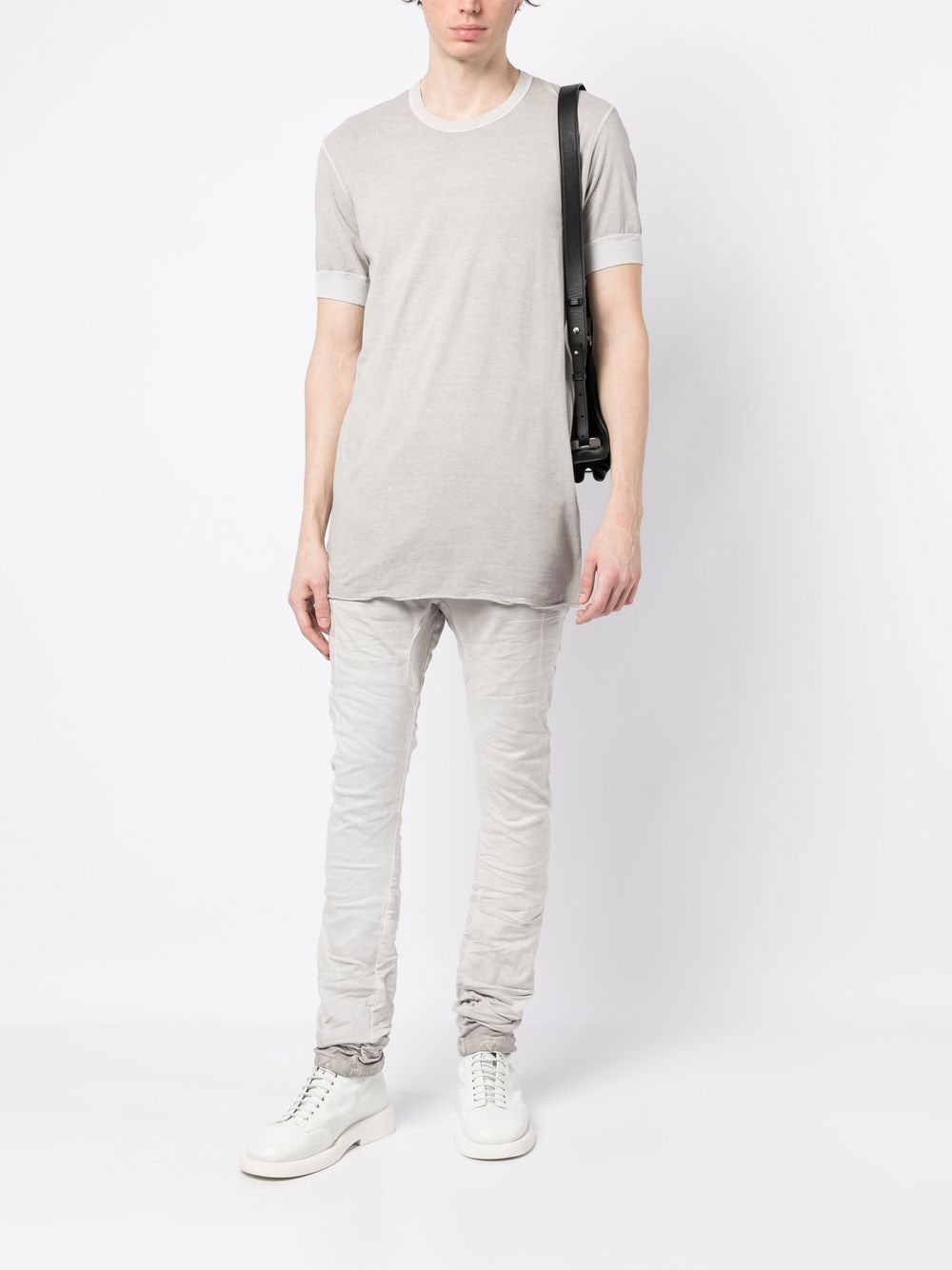 Boris Bidjan Saberi T-shirt met trekkoord - Grijs