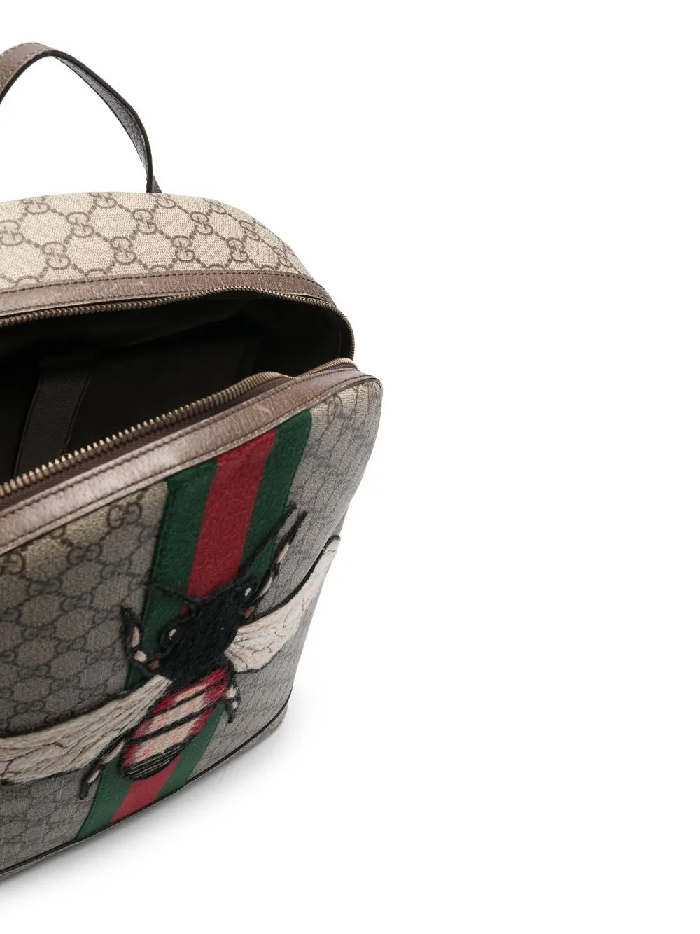 Preowned Gucci Gg Supreme Animalier Backpack In Brown ModeSens