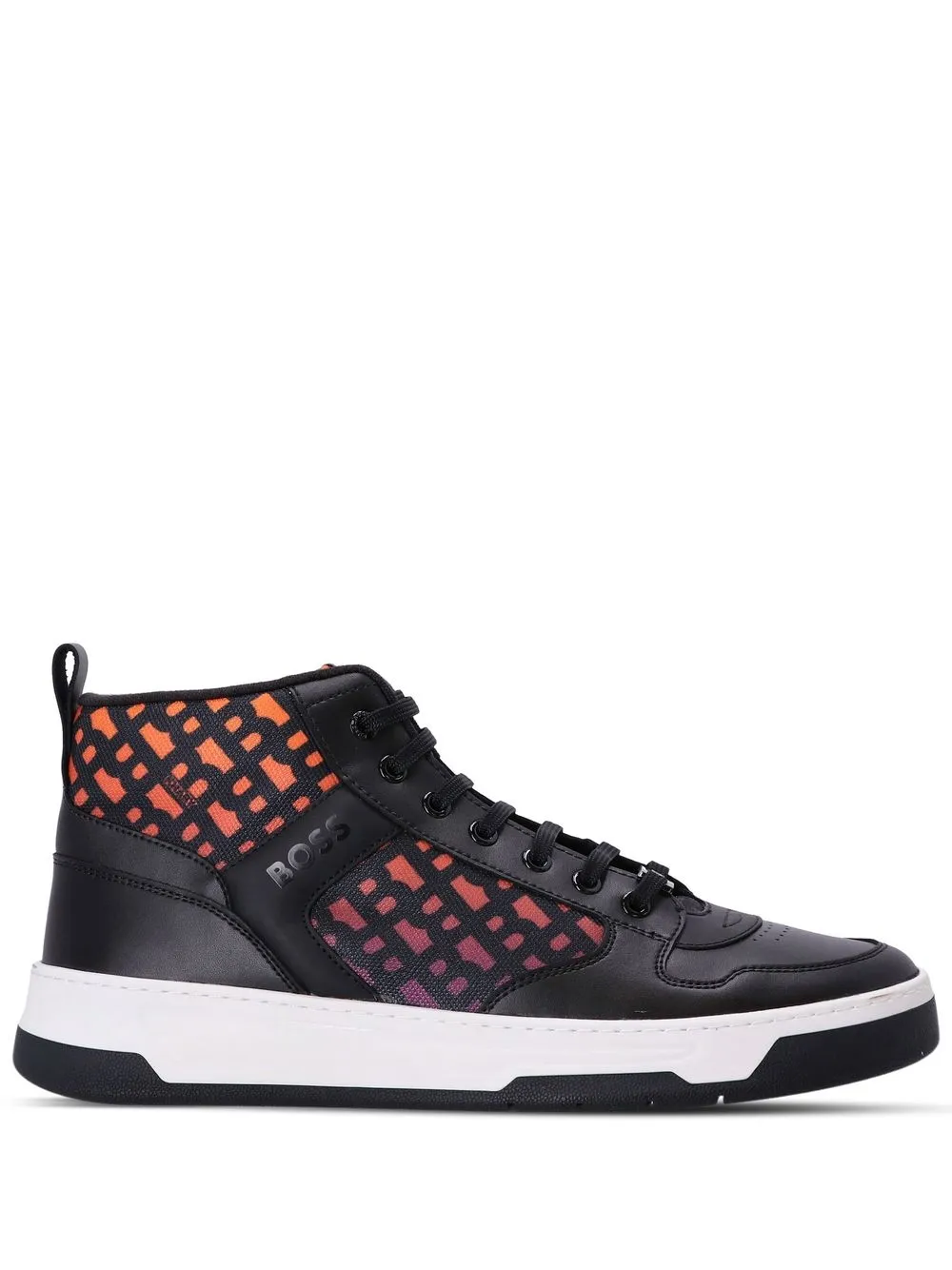 

BOSS x Khaby monogram high-top sneakers - Black