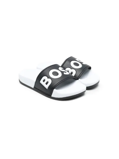 BOSS Kidswear flip flops con logo estampado