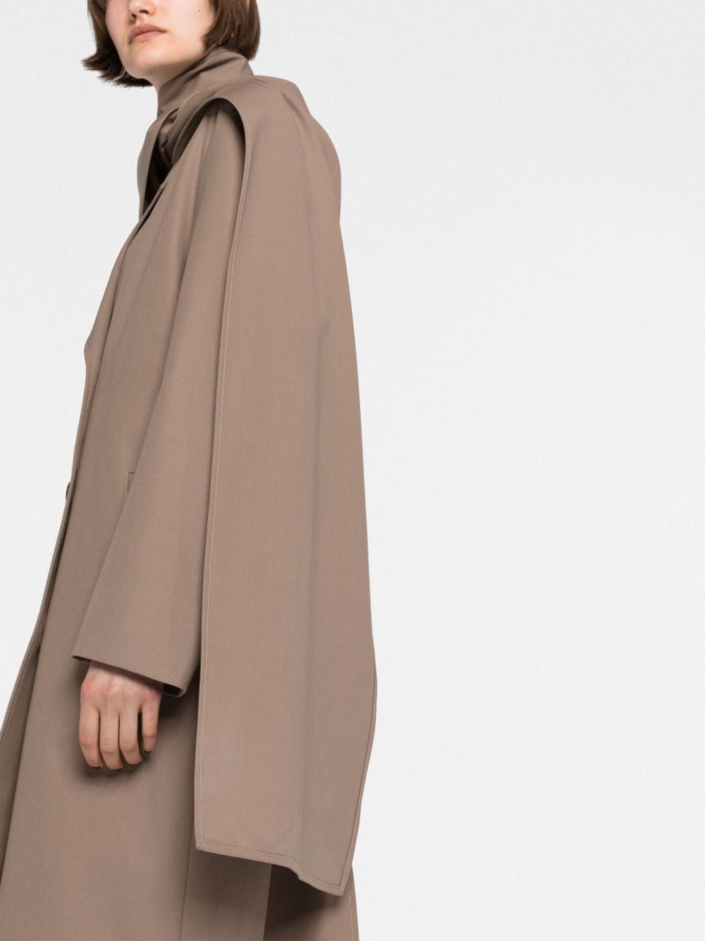 Shop Totême Scarf-neck Trench Coat In Brown