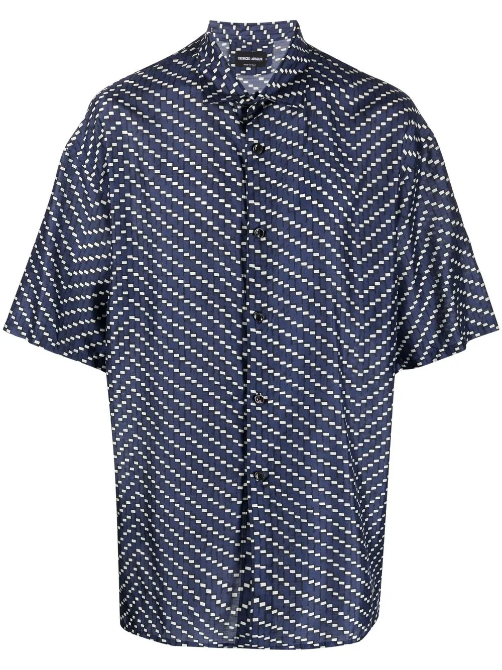 

Giorgio Armani camisa manga corta con estampado geométrico - Azul