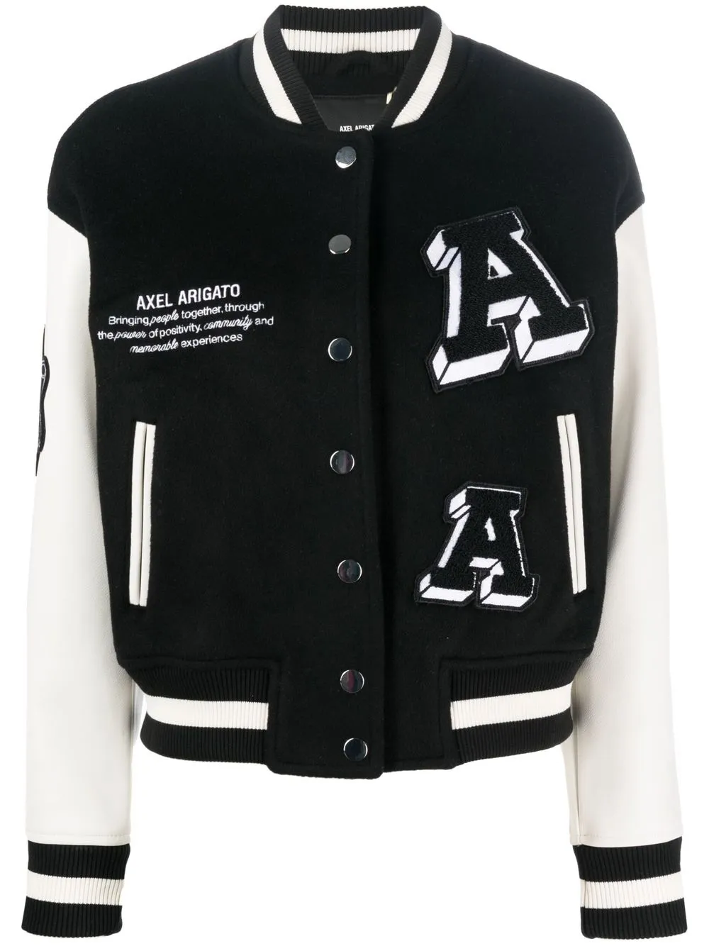 

Axel Arigato logo-detail wool bomber jacket - Black