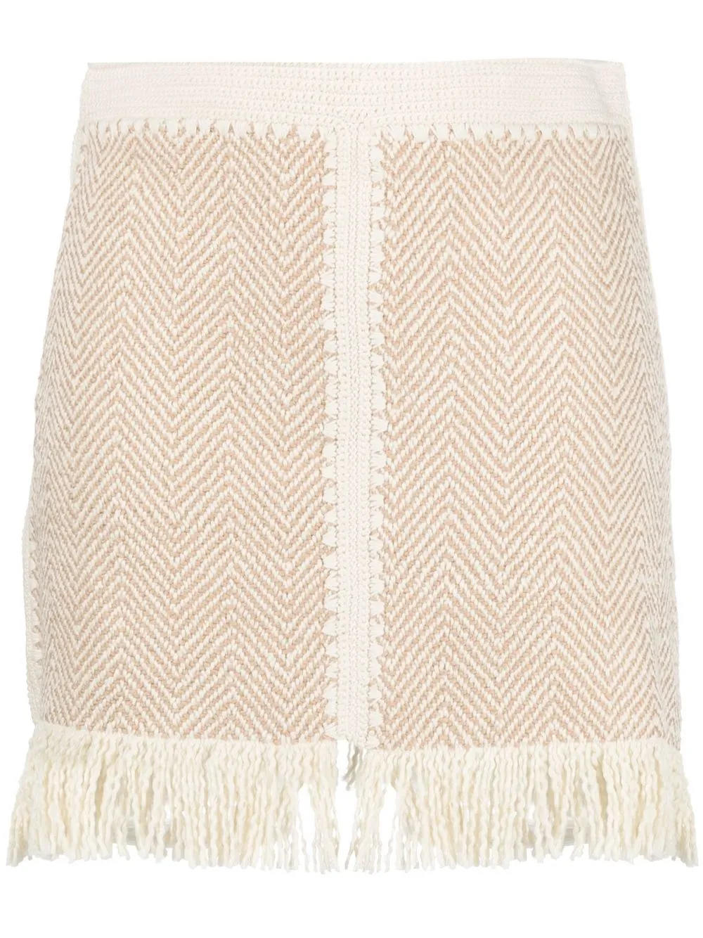 

Rodebjer fringe-detail knitted skirt - Brown