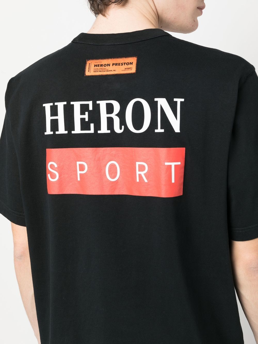 Shop Heron Preston Logo-print Cotton T-shirt In Schwarz