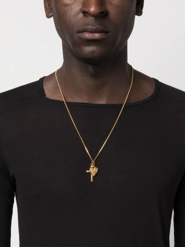 Emanuele Bicocchi Cross＆Arabesque ハートペンダント ゴールド