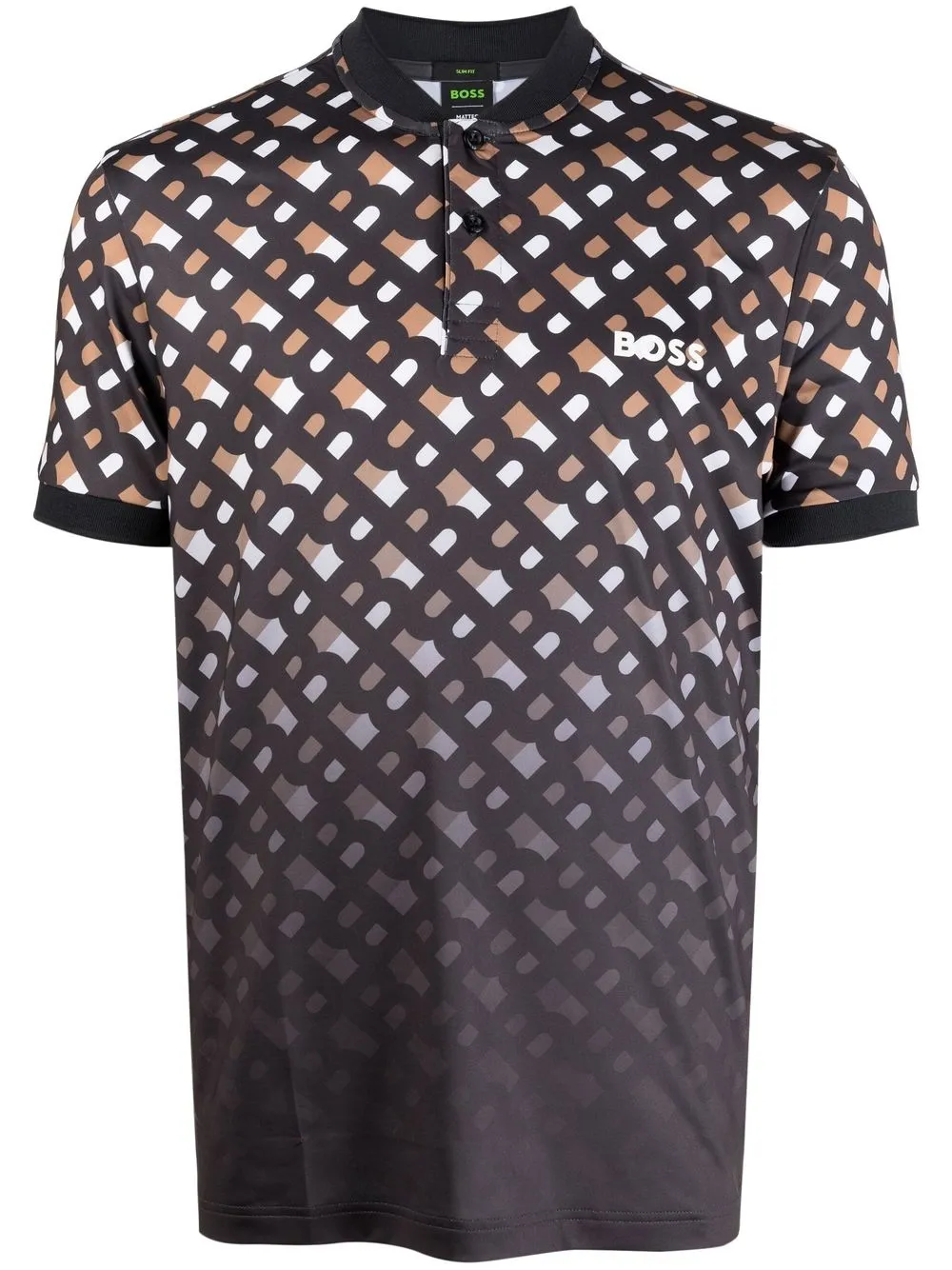 

BOSS playera tipo polo con monograma - Negro