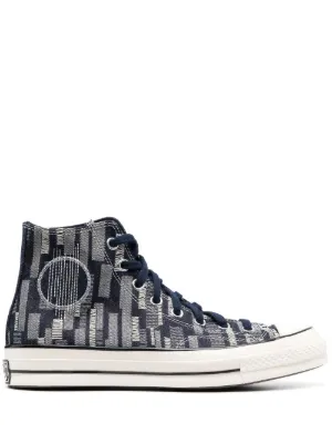 Converse denim effect hi top Sneakers Farfetch