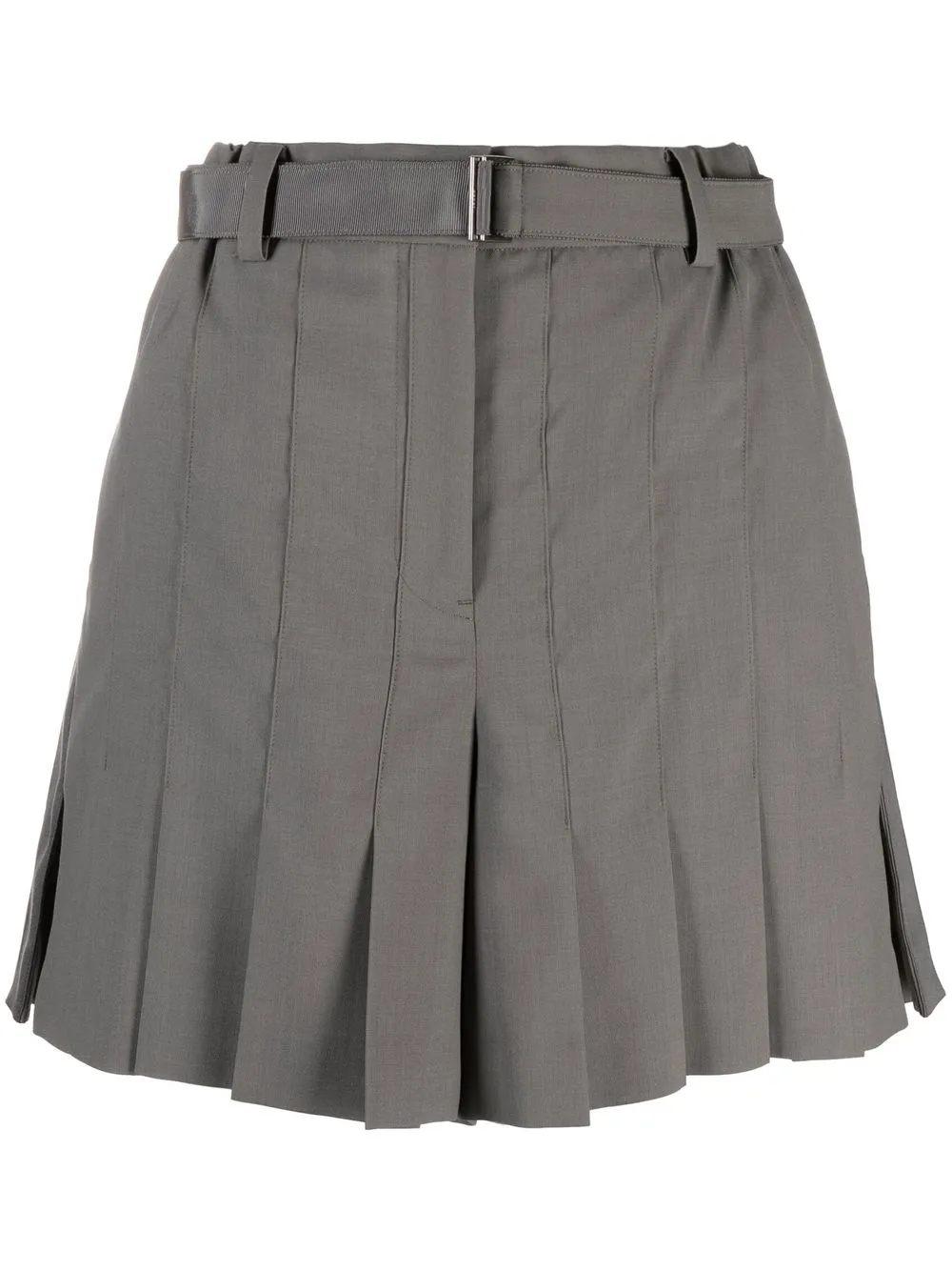 

sacai belted wide-leg shorts - Grey