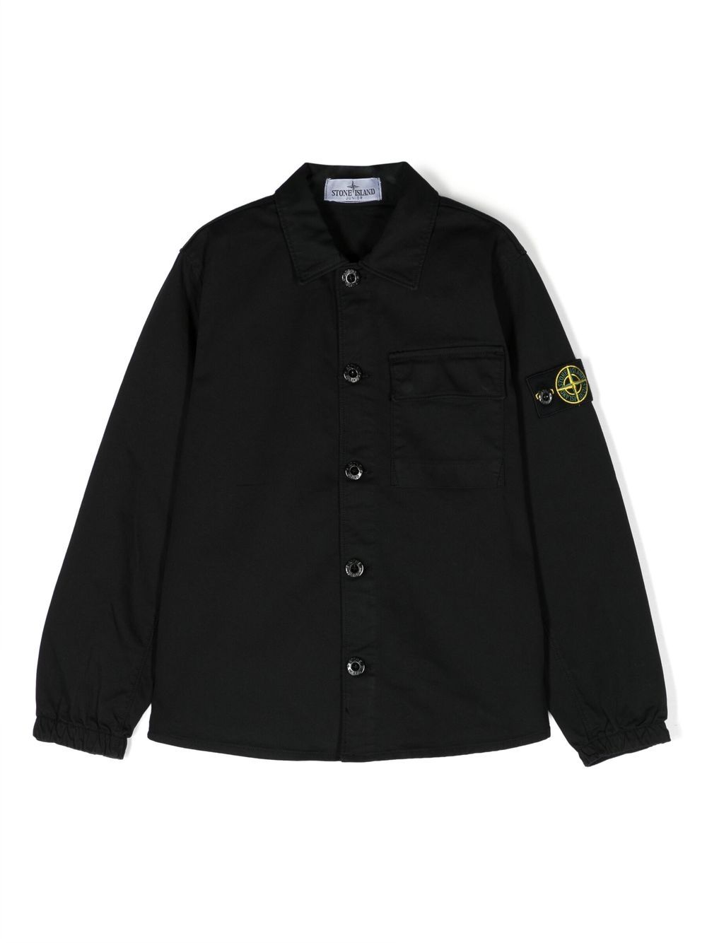 

Stone Island Junior logo-patch long-sleeve shirt - Black