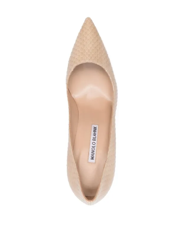 Manolo Blahnik Snakeskin pointed-toe Pumps | Neutrals | FARFETCH