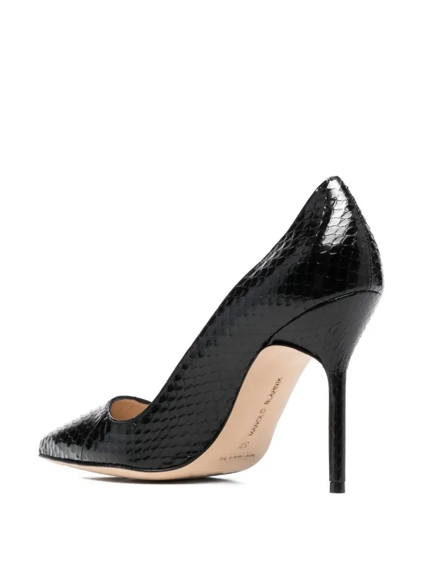Manolo Blahnik スネークスキン パンプス | ブラック | FARFETCH JP
