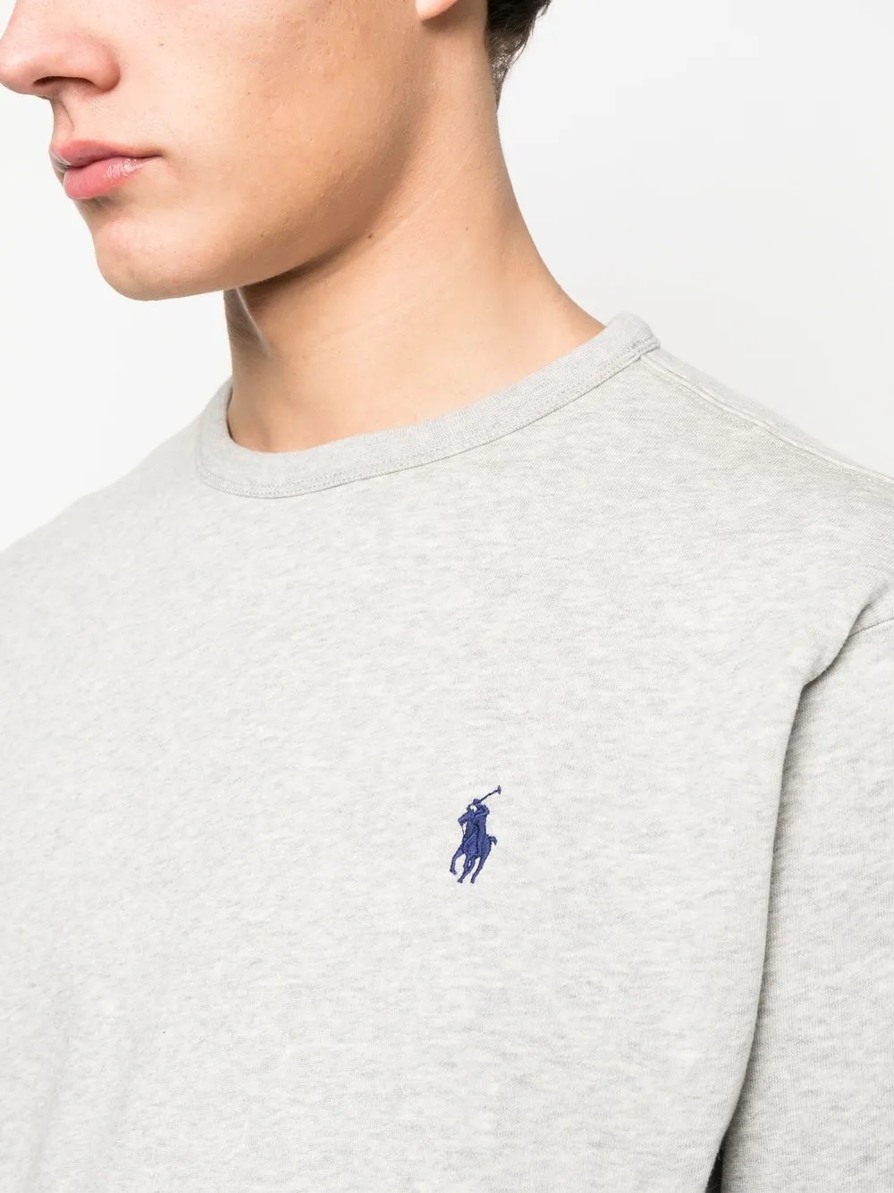Polo Ralph Lauren Fleece-sweatshirt Mit Logo-stickerei In Grey