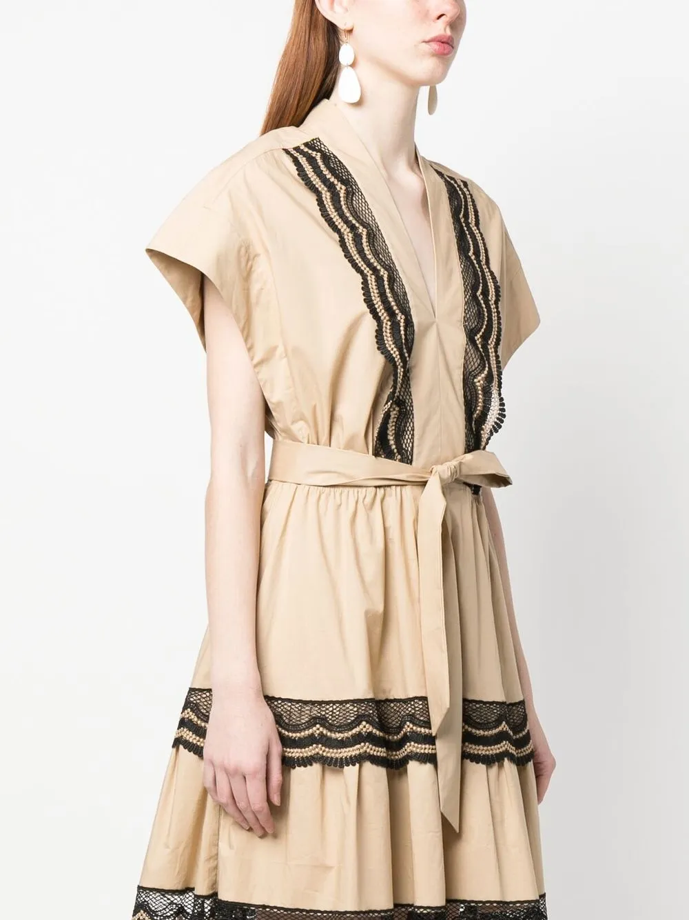 Twinset Lace Detail Dress In Nude