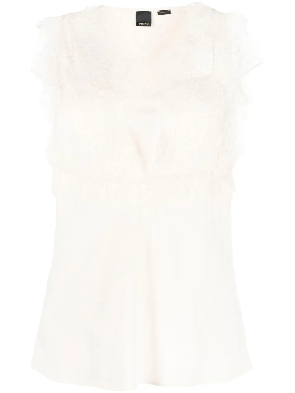 

PINKO lace detail tank top - White