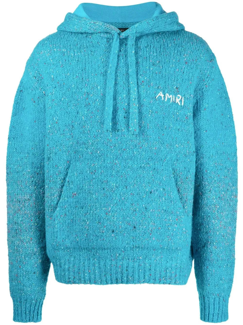 

AMIRI hoodie tejida con logo bordado - Azul