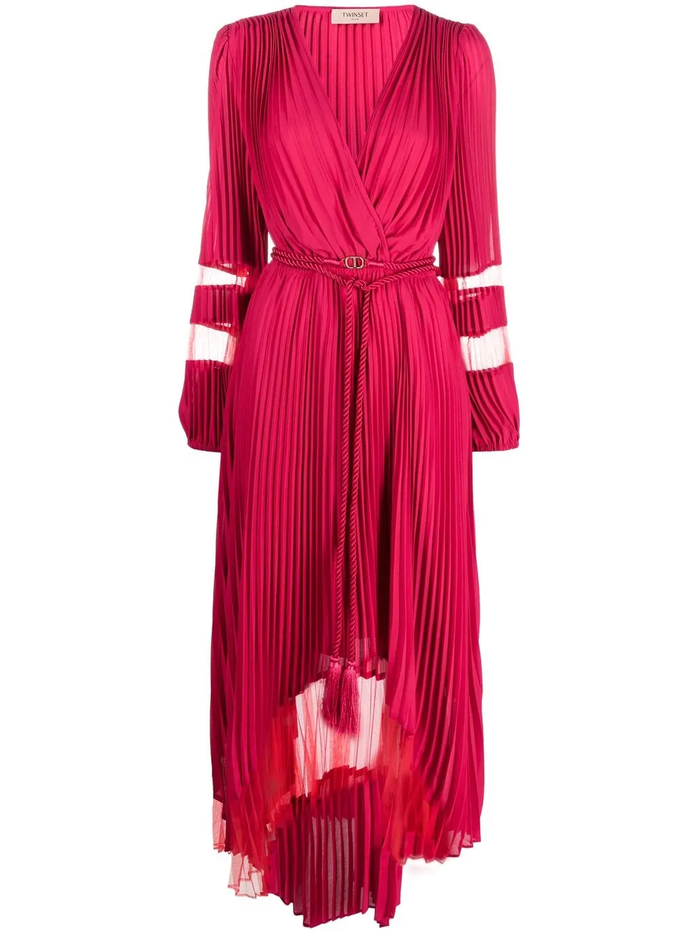 

TWINSET pleat design maxi dress - Pink