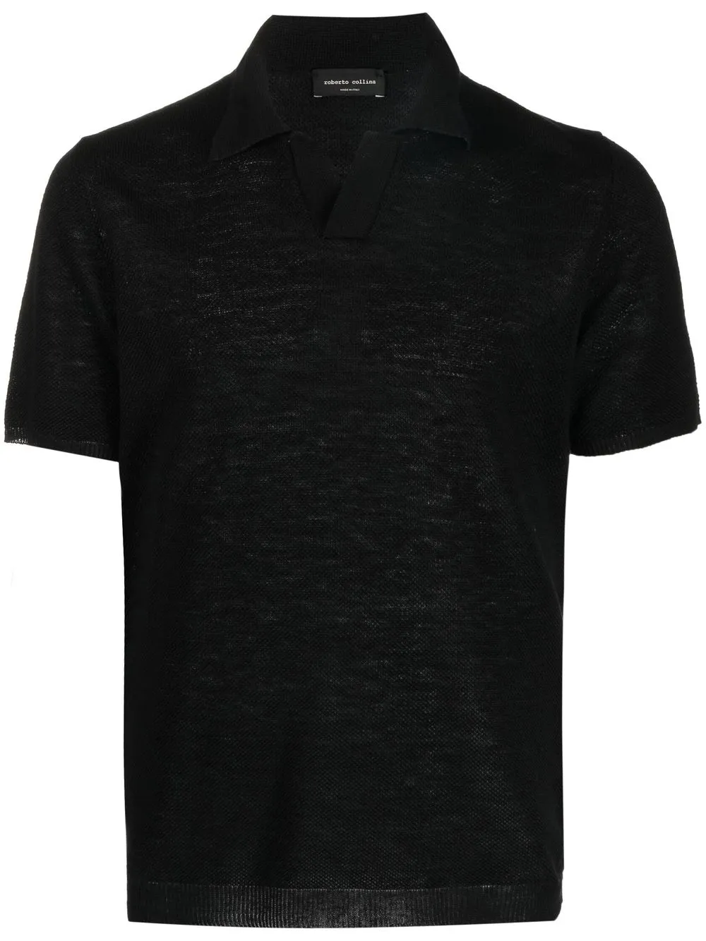 

Roberto Collina playera tipo polo de piqué - Negro