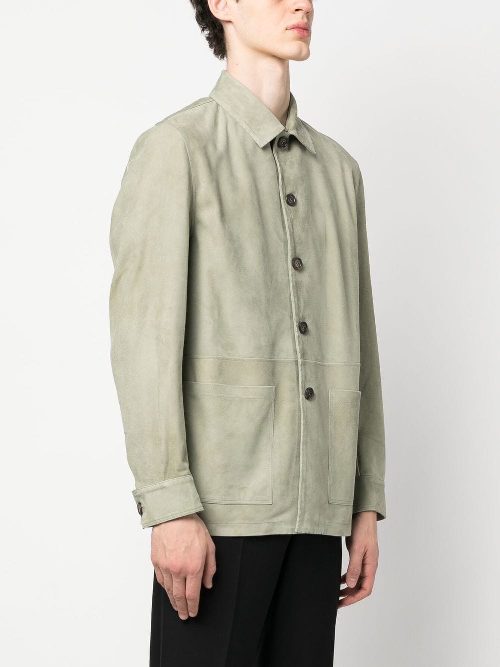 Eleventy button-up Leather Jacket - Farfetch