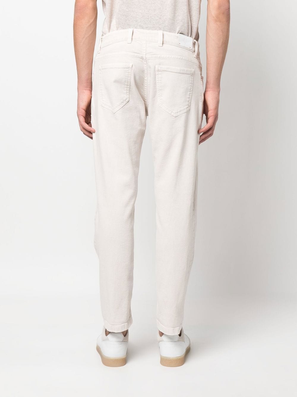 Shop Eleventy Mid-rise Straight-leg Trousers In Neutrals