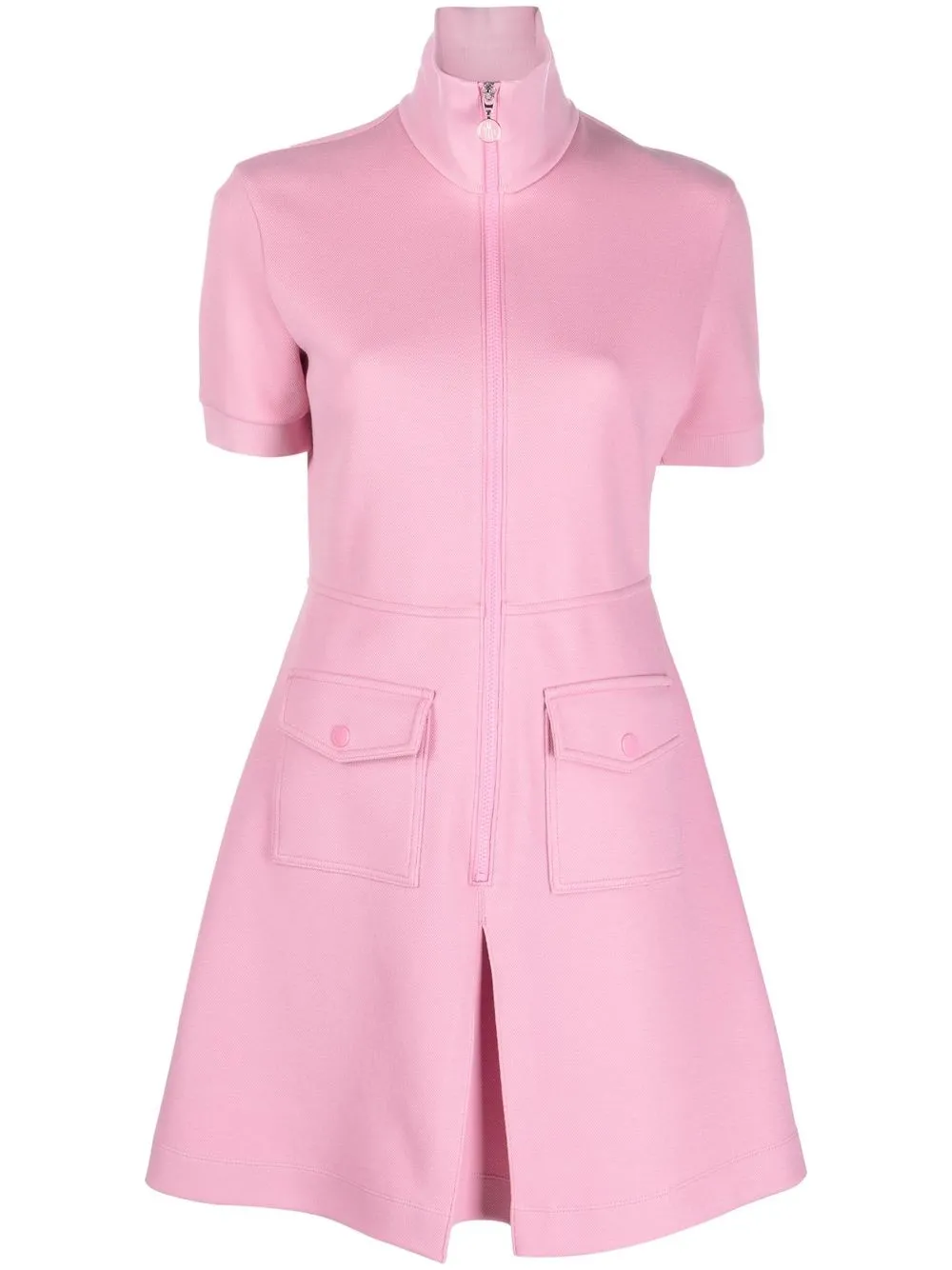 

Moncler zipped short-sleeved minidress - Pink