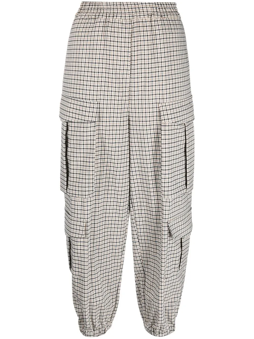 

Semicouture checked tapered-leg trousers - Black