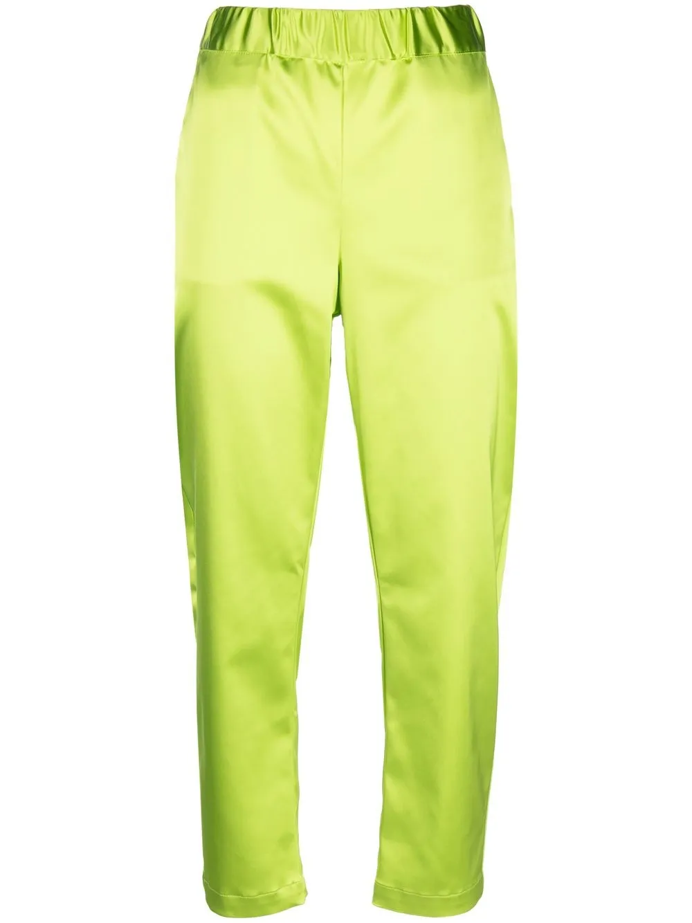 

Semicouture pantalones capri de satén - Verde