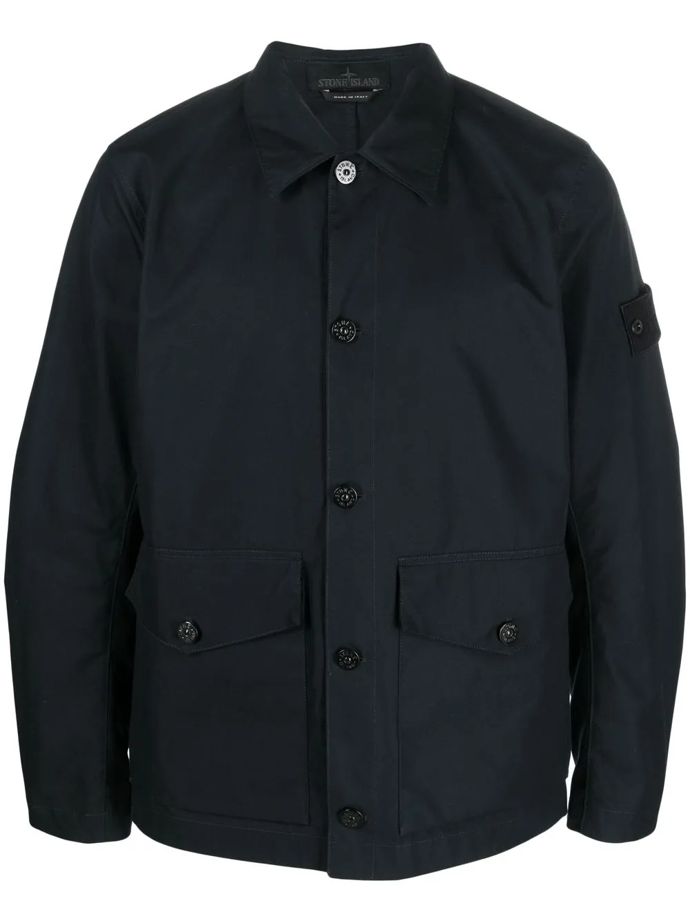 

Stone Island Compass-patch cotton jacket - Black