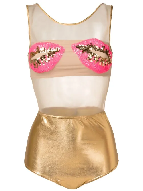 Maillot de bain à motif lèvres strassé - Brigitte - Modalova