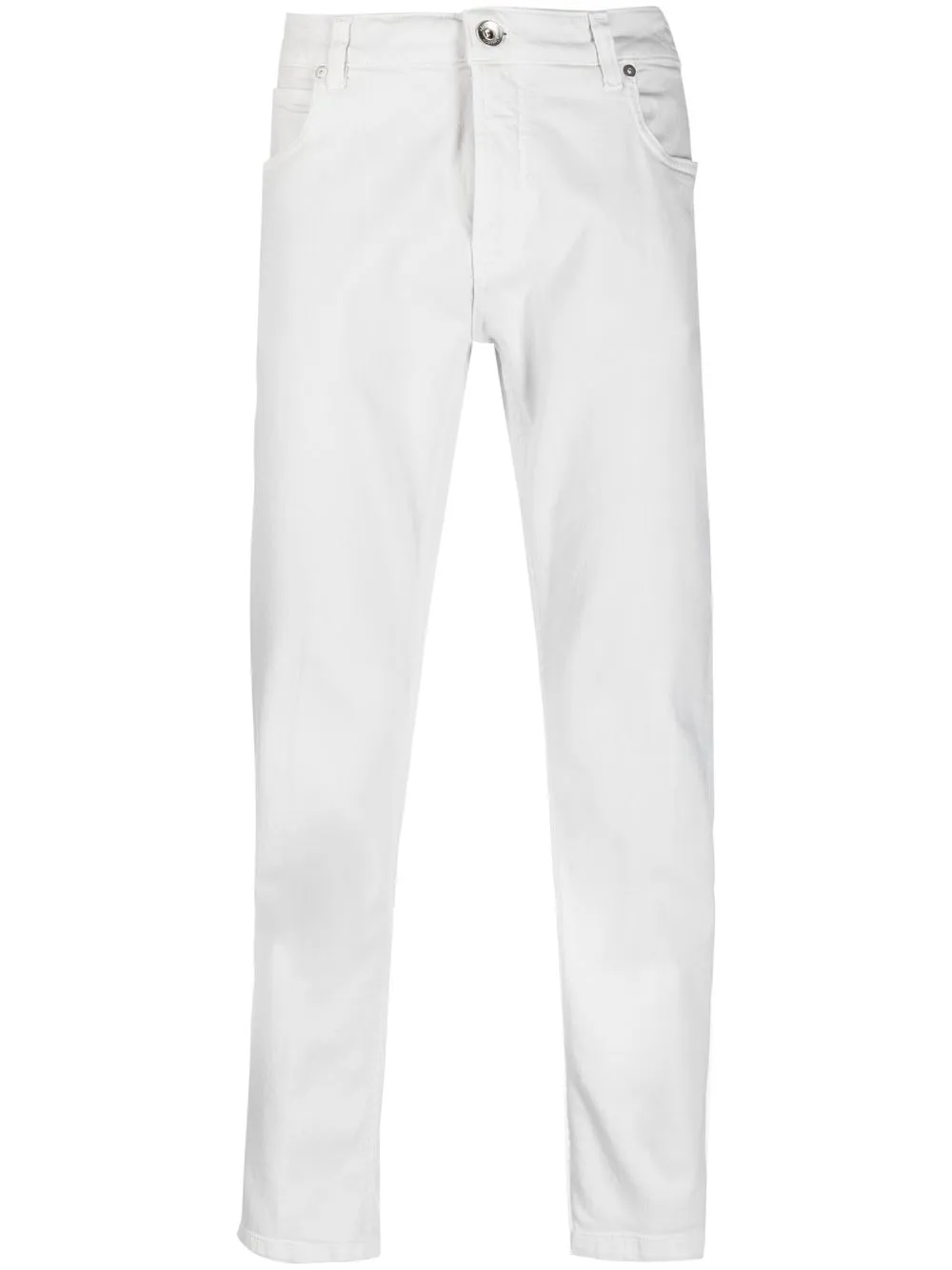 Eleventy Mid-rise Straight-leg Trousers In Grau