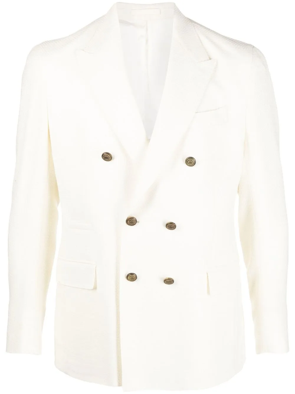 Eleventy textured double-breasted blazer - White